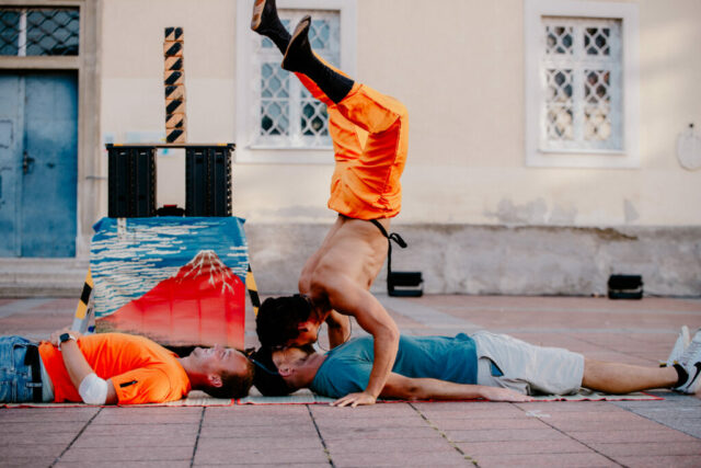 Publikumsnahe Performance von HeroMacro in St. Pölten.